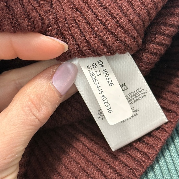 Express Crew Neck Puff Sleeve Sweater Chocolate Brown XS - Picture 7 of 7